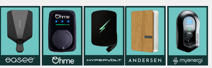Range of EV chargers available from LAMPS.